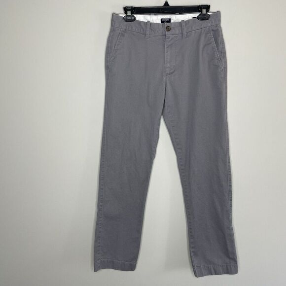J.CREW Pants Men 29 x 30 Straight Fit Chino Gray Cotton Blend H3186 - Picture 1 of 16